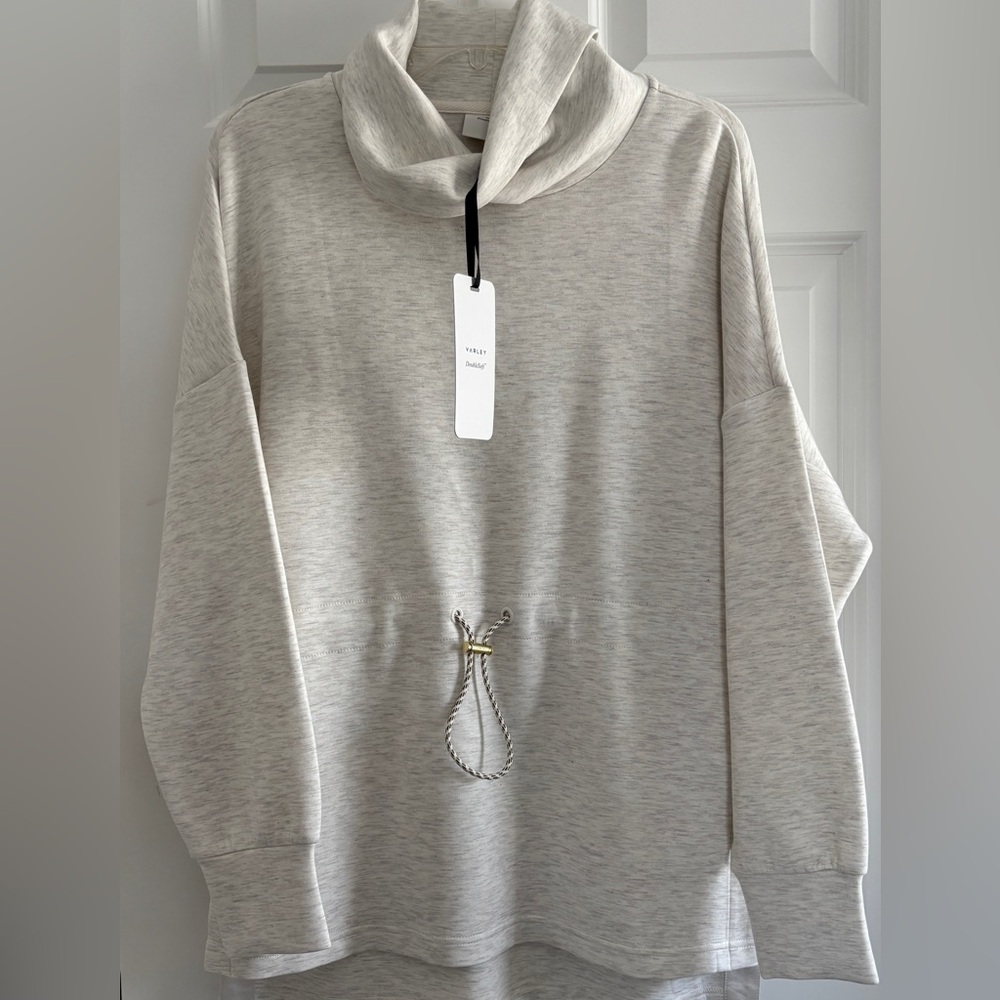 NWT - Varley Freya DoubleSoft Drawstring Waist Tunic in Ivory Marle - Size M - Picture 3 of 8